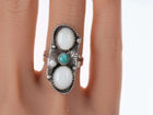 Vintage Navajo Sterling turquoise and mother of pearl ring - Estate Fresh Austin
