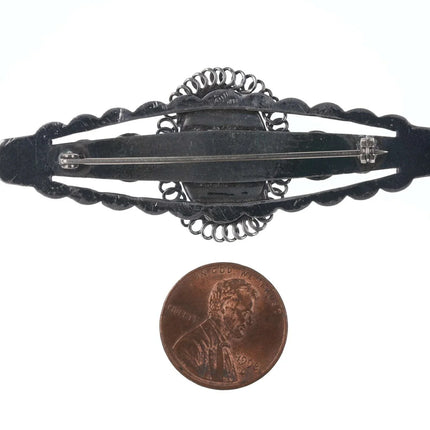 Vintage Navajo Sterling turquoise pin - Estate Fresh Austin