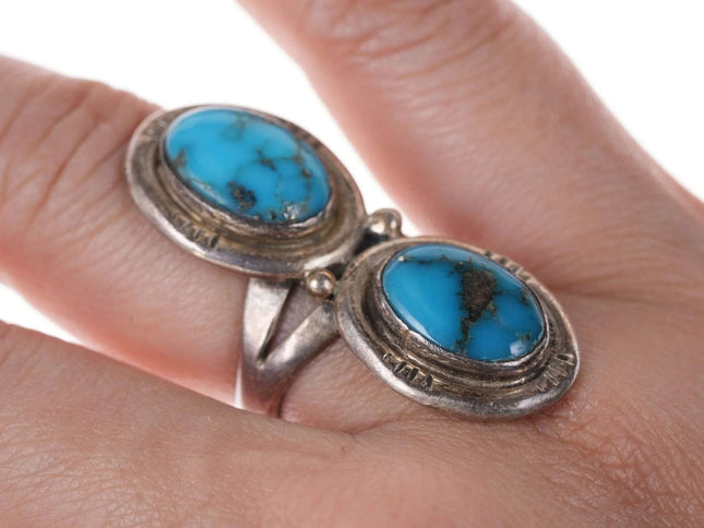 Vintage Navajo Sterling turquoise ring y - Estate Fresh Austin