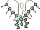 Vintage Navajo Sterling turquoise squash blossom necklace - Estate Fresh Austin