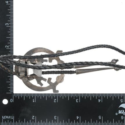 Vintage Navajo Sterling Yei Naja Bolo tie with turquoise - Estate Fresh Austin