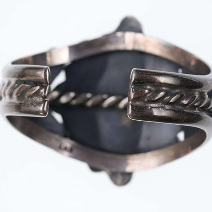 6.375" Vintage Navajo Sterling/turquoise cluster cuff bracelet - Estate Fresh Austin