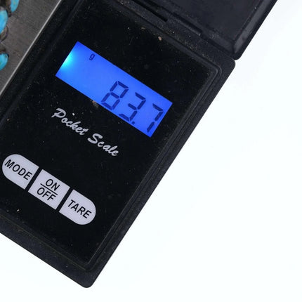 6.375" Vintage Navajo Sterling/turquoise cluster cuff bracelet - Estate Fresh Austin