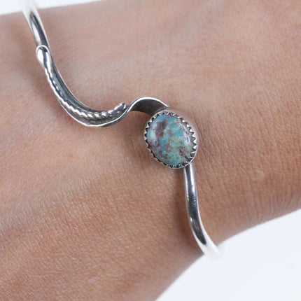 6.5" Vintage Navajo Sterling/turquoise cuff bracelet e - Estate Fresh Austin