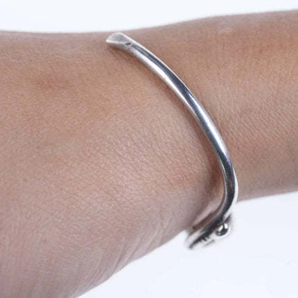 6.5" Vintage Navajo Sterling/turquoise cuff bracelet e - Estate Fresh Austin