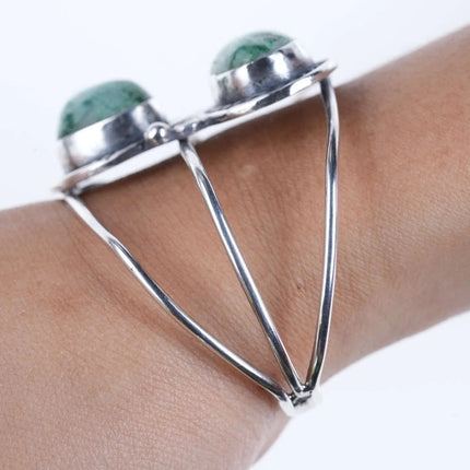 6"Vintage Navajo Sterling/turquoise cuff bracelet n - Estate Fresh Austin