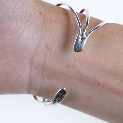 6"Vintage Navajo Sterling/turquoise cuff bracelet n - Estate Fresh Austin