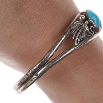 6.25" Vintage Navajo Sterling/turquoise cuff bracelet w - Estate Fresh Austin