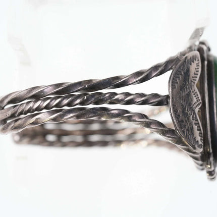 6" 1940's Vintage Navajo Sterling/Turquoise Cuff Bracelet - Estate Fresh Austin