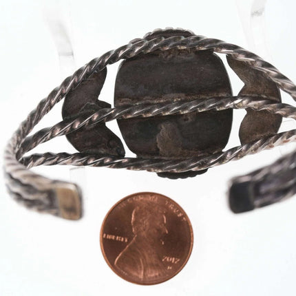 6" 1940's Vintage Navajo Sterling/Turquoise Cuff Bracelet - Estate Fresh Austin