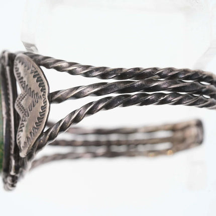 6" 1940's Vintage Navajo Sterling/Turquoise Cuff Bracelet - Estate Fresh Austin