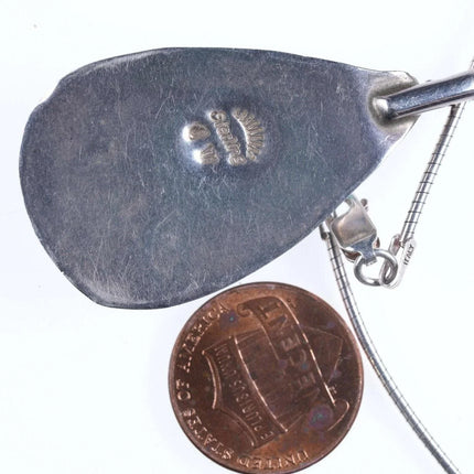 Vintage Navajo sterling/turquoise pendant on 18" necklace - Estate Fresh Austin