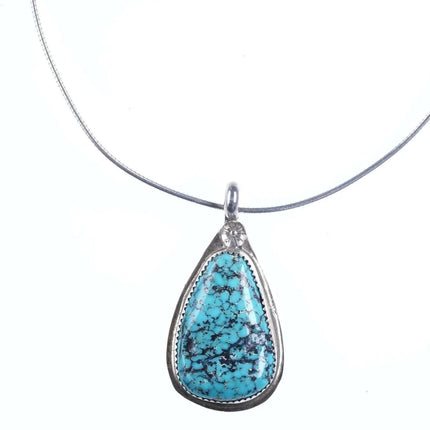 Vintage Navajo sterling/turquoise pendant on 18" necklace - Estate Fresh Austin
