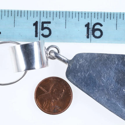 Vintage Navajo Sterling/turquoise pendant on necklace n - Estate Fresh Austin