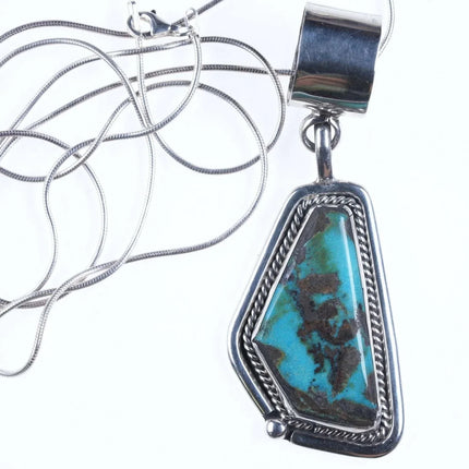Vintage Navajo Sterling/turquoise pendant on necklace n - Estate Fresh Austin