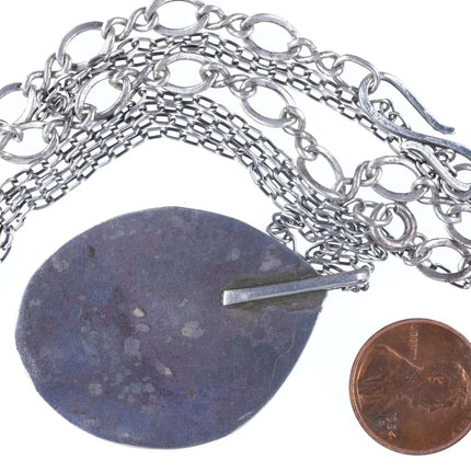 Vintage Navajo Sterling silver/turquoise pendant with necklace - Estate Fresh Austin