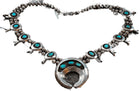 Vintage Navajo Sterling/Turquoise Shadowbox Squash blossom necklace - Estate Fresh Austin