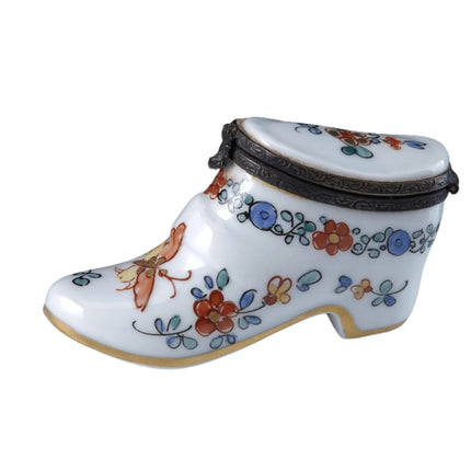 Vintage Neiman Marcus Limoges Hand Painted Trinket box shaped like a shoe - Estate Fresh Austin