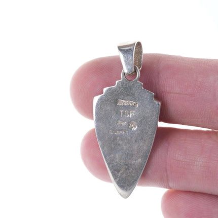 Vintage O James Navajo Channel inlay Arrowhead pendant from The Touch of Santa F - Estate Fresh Austin
