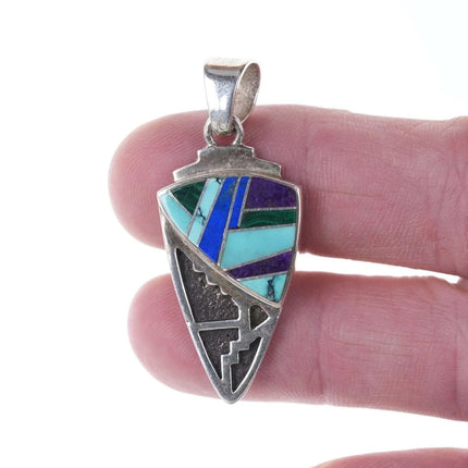 Vintage O James Navajo Channel inlay Arrowhead pendant from The Touch of Santa F - Estate Fresh Austin