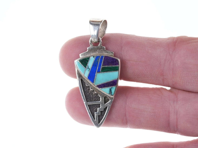 Vintage O James Navajo Channel inlay Arrowhead pendant from The Touch of Santa F - Estate Fresh Austin
