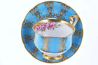 Vintage Paragon Teacup and saucer pink rose blue and gold accents Reg Johnson - Estate Fresh Austin