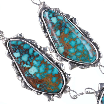 6.12" Vintage Pilot Mountain Turquoise Native American Sterling Cuff Bracelet, Ring, a - Estate Fresh Austin