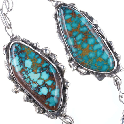 6.12" Vintage Pilot Mountain Turquoise Native American Sterling Cuff Bracelet, Ring, a - Estate Fresh Austin