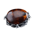 Vintage Polish Sterling and Baltic amber brooch pin - Estate Fresh Austin