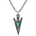 Vintage RE Zuni Native American sterling and turquoise arrowhead pendant/necklace - Estate Fresh Austin