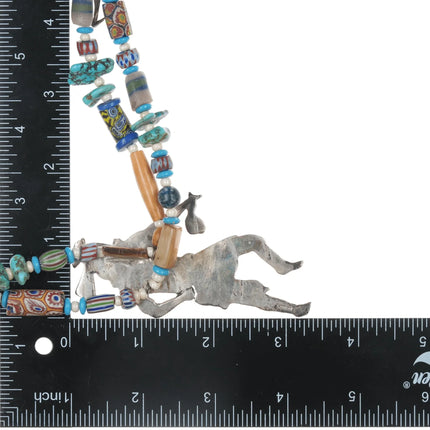 Vintage Redhawk Hopi sterling and handmade beaded necklace - Estate Fresh Austin