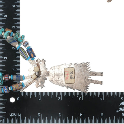 Vintage Redhawk Hopi sterling and handmade beaded necklace - Estate Fresh Austin