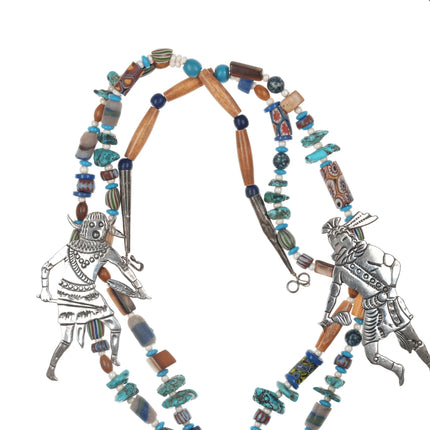 Vintage Redhawk Hopi sterling and handmade beaded necklace - Estate Fresh Austin