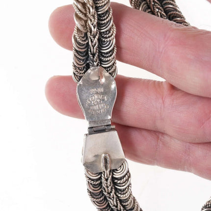 Vintage Rivera MATL Style Mexican Sterling/turquoise Snake Choker necklace - Estate Fresh Austin
