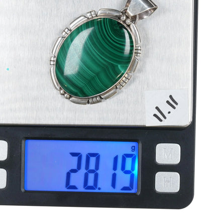 Vintage RRT Native American sterling malachite pendant - Estate Fresh Austin