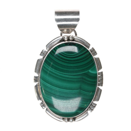 Vintage RRT Native American sterling malachite pendant - Estate Fresh Austin