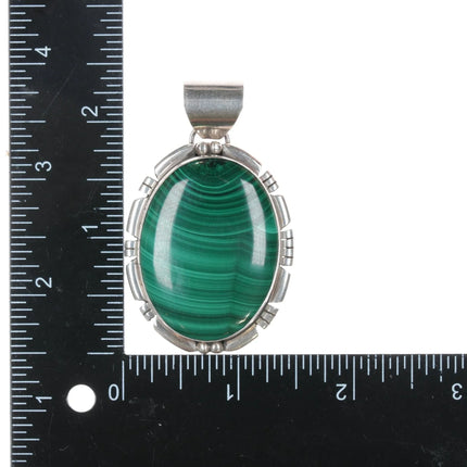 Vintage RRT Native American sterling malachite pendant - Estate Fresh Austin