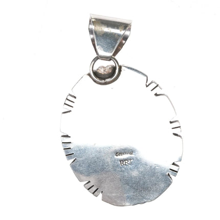 Vintage RRT Native American sterling malachite pendant - Estate Fresh Austin