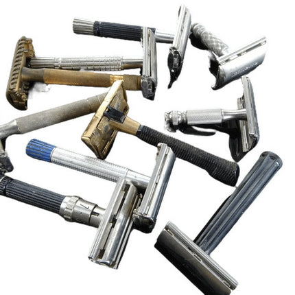 vintage Safety Razor Collection Gillette Black Beauty Adjustable Gem and more - Estate Fresh Austin