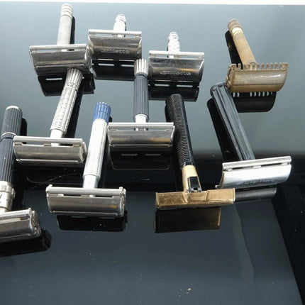 vintage Safety Razor Collection Gillette Black Beauty Adjustable Gem and more - Estate Fresh Austin