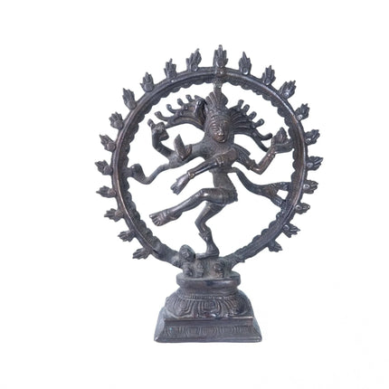 Vintage Shiva Nataraja Bronze Statue 9.25" x 7.5" - Estate Fresh Austin