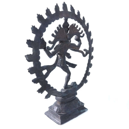 Vintage Shiva Nataraja Bronze Statue 9.25" x 7.5" - Estate Fresh Austin