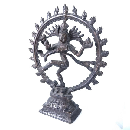 Vintage Shiva Nataraja Bronze Statue 9.25" x 7.5" - Estate Fresh Austin