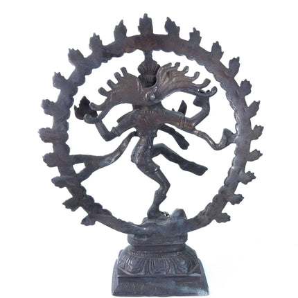 Vintage Shiva Nataraja Bronze Statue 9.25" x 7.5" - Estate Fresh Austin