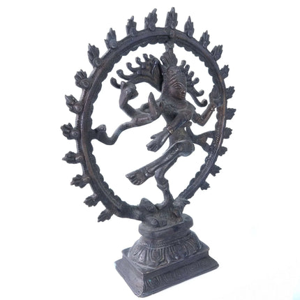 Vintage Shiva Nataraja Bronze Statue 9.25" x 7.5" - Estate Fresh Austin