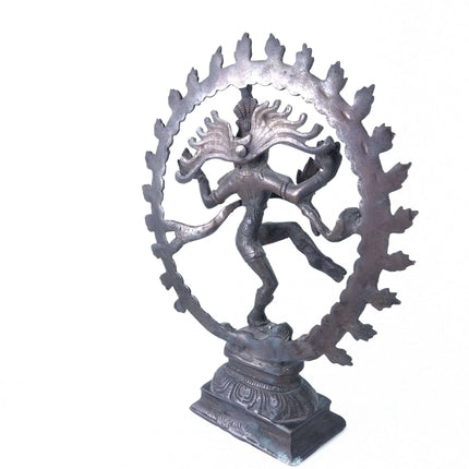 Vintage Shiva Nataraja Bronze Statue 9.25" x 7.5" - Estate Fresh Austin