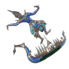 Vintage Siam Sterling enamel dragon boat and dancer pins - Estate Fresh Austin