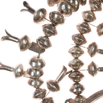 Vintage Silver liberty dimes beaded squash blossom necklace w/turquoise - Estate Fresh Austin