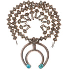 Vintage Silver liberty dimes beaded squash blossom necklace w/turquoise - Estate Fresh Austin