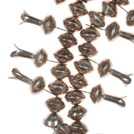 Vintage Silver liberty dimes beaded squash blossom necklace w/turquoise - Estate Fresh Austin